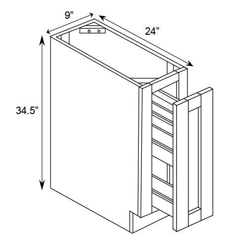 Spice pull out cabinet size sale